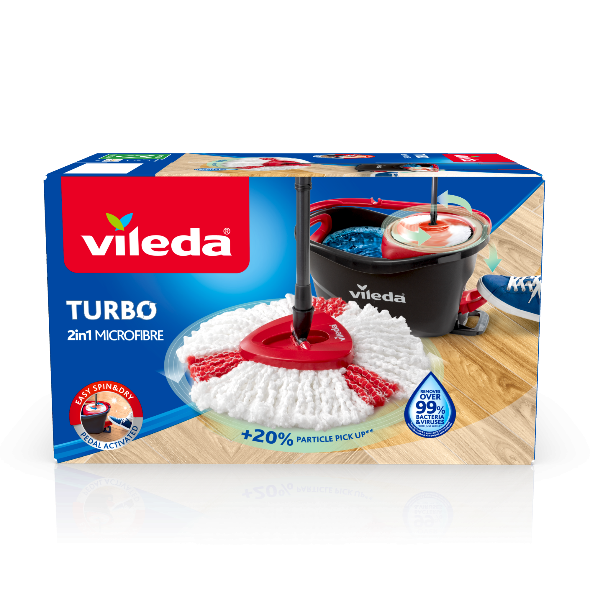 ВИЛЕДА TURBO BOX 2в1 комплект за почистване на под | Аптека Феникс